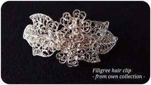 Silver Filigree Hair Clip